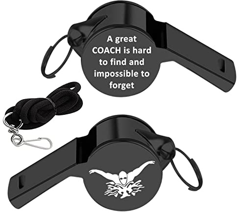 KEYCHIN Swim Coach Whistle with Lanyard A Great Coach is Hard to Find and Impossible to Forget Whistles Swimming Lover Gifts (Swim-Bl)