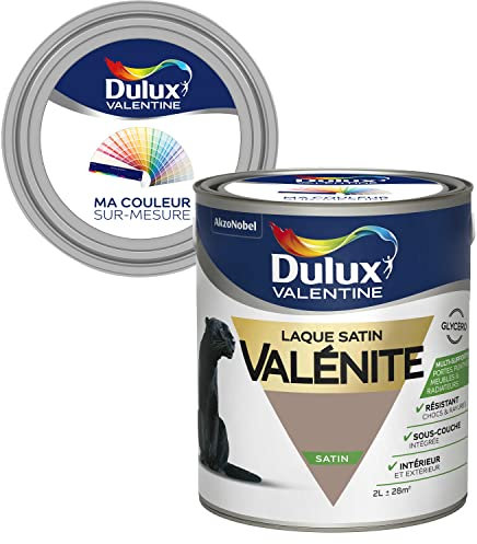 Ma Couleur Sur-mesure par Dulux Valentine – Peinture Laque Glycéro - Grande résistance pour boiseries et ferronneries - Satin Taupe 2 L
