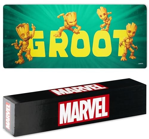 Marvel Avengers Desk Mat Large Mouse Mat 80 x 36 cm Desk Protector Mat PC Laptop Keyboard Groot Spiderman Gifts (Green Groot)