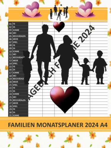 FAMILIEN MONATSPLANER 2024 A4: 2024 Monatsplaner, terminplaner 2024 1 Monat tag 2 seite, 1 Jahre Monatsplaner, Terminplaner & Kalender, planer, Januar ... Für Kollegen, Studenten, Familie und Freunde.