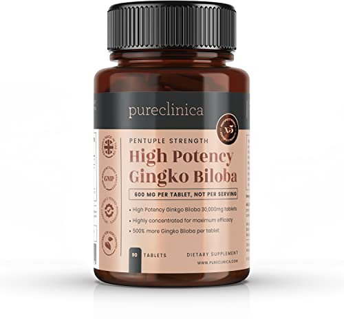 Hochwirksame Ginkgo Biloba 30.000 mg x 90 Tabletten – 3 Monate Vorrat – 5 mal die Stärke von Konkurrenzprodukten