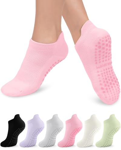 3/6 Paar Pilates-Socken für Damen, rutschfeste Yoga-Sportsocken für Barre, Ballett, Barfuß, Workout, Krankenhaus