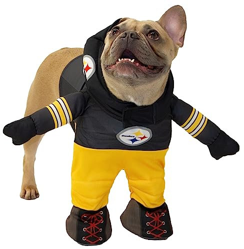 MODERN HERO NFL Pittsburgh Steelers, offiziell lizenziertes Laufhunde-Kostüm von MODERN HERO enthält 2-teiliges Set, Body und Mütze (Schwarz, XXL, Pittsburgh Steelers)