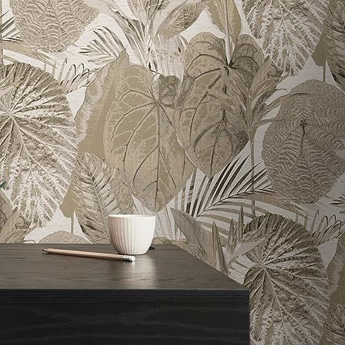 Livingwalls Famous Garden 393551 Papier peint intissé Beige taupe 10,05 m x 0,53 m
