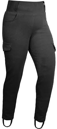 GREAT BIKERS GEAR -Women Motorcycle Cargo Leggings Motorbike Super Pants Ladies Protective with Removable CE Armour Black