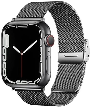 Cinturino milanese per Apple Watch nero 49/45/44/42Mm in Acciaio Serie 8 7 SE 6 5