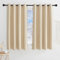 KGORGE Ösenvorhang 2er Set Verdunklungsvorhänge Kurz Gardinen Wohnzimmer Modern Thermogardine Hitzeschutz Vorhang Beige Blickdicht, 135 x 140 cm(HxB), Biscotti Beige