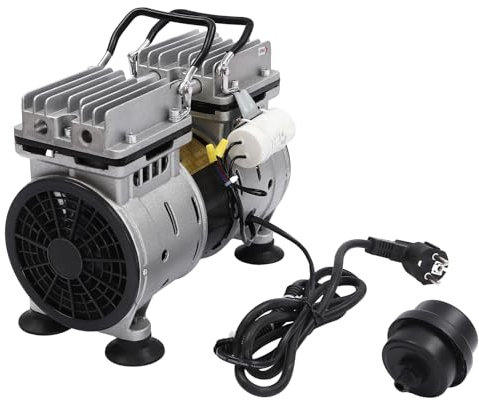 Pompe à vide 550 W - Pompe à vide silencieuse sans huile - 1400 tr/min - Avec coussinet de pied à ventouse - Silencieux - Pour compresseurs médicaux, outils pneumatiques, laboratoires