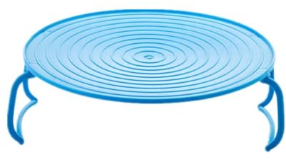 Microwave Tray Rack Folding Plastic Microwave Tray Stand Round Microwave Grill Rack Stand Microwave Accessories Blue Folding Microwave Tray