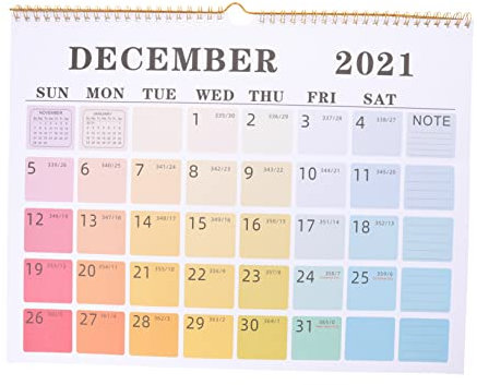 STOBOK 3-teiliger Kalender 2021 Wandkalender Planerhaken Zum Einfachen Aufhängen Englischer Kalender Für Die Dekoration Im Homeoffice Oder Arbeitszimmer