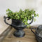 Vase Pokal Amphore auf Fuss Antik Braun Metall H 19 cm/L 28cm