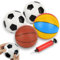 Cartlant 4Pcs Soft Balls for Kids, Baby Foam Football Toys and Inflatable Basketball with Pump, Lightweight Sponge Toddler Footballs Sports Soccer Ball Play Game for Indoor Outdoor Beach Pool
