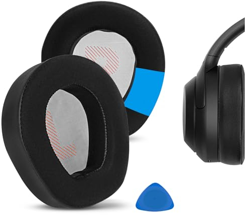 Geekria Almohadillas de repuesto de gel de refrigeración deportivas compatibles con auriculares inalámbricos JBL Quantum ONE, almohadillas para los oídos, piezas de reparación (negro)