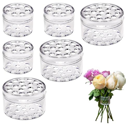Supporto a spirale trasparente per fiori, Spiral Ikebana Stem Holder- 6 Ikebana circolare in plastica trasparente per l'arte del fiore fai-da-te, puntaspilli a spirale ideale per casa e(2 dimensioni