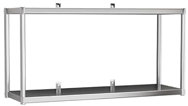 pujindu Stainless Steel Shelf, Wall-Mounted Commercial Kitchen Wall Shelves, Heavy Duty Waterproof Storage Rack Units, Bathroom Shower Storage Rack for Kitchen Restaurant(130x30x40cm)