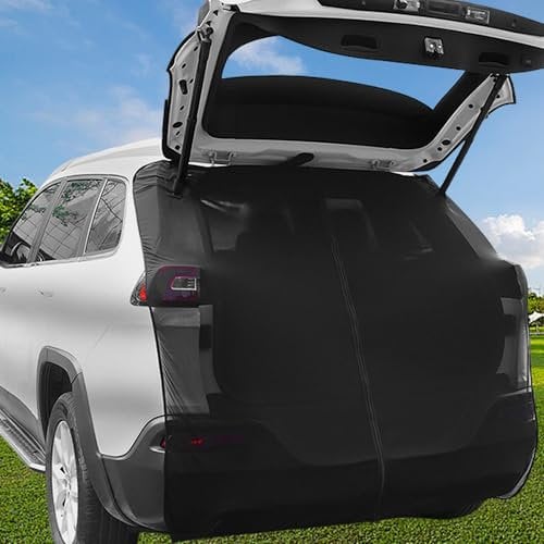 CXAFQ SUV Boot Anti Mosquito Screen 150 * 150 CM/59 * 59 IN, Magnetic Fly Screen, Black Mesh Mosquito Net Sun Protector,Van Curtains,Mosquito Nets, Fly Screen Mosquito Net for Outdoor Camping