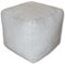 Poufs & Pillows Handgefertigter quadratischer Stoff-Pouf - 40x40x35 cm - Gemütlicher und stilvoller Ottoman, weiches Sitzkissen für Wohnzimmer, Schlafzimmer oder Lounge (Grau)