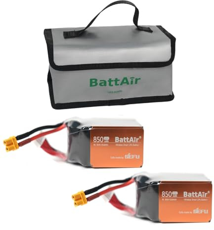 ISDT 30.4V Smart Lipo Akkus 8S 850mAh 100C BattAir Rc Auto Batterie mit XT-60 Stecker Hobby Akkus mit Lipo-Tasche für RC Flugzeug Hubschrauber Plane Boot 1:10,Per Mobiltelefon Bedienbar(2 Packs)