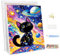MEIYUDA Peinture par Numero Adulte avec Cadre Chat cosmique, DIY Kit Peinture Animaux, Pinceaux Peinture de Dessin de Pigment Acrylique, Loisirs Créatifs Adultes Decoration Maison Cadeau 30x40cm
