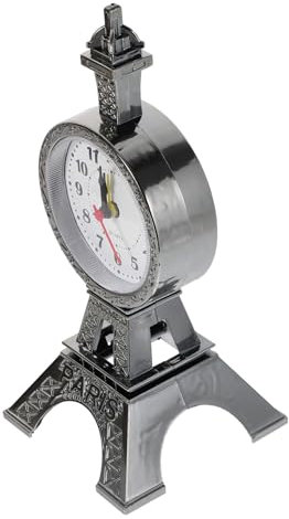 HOLIDYOYO Eiffelturm Wecker Für Zuhause Kleine Tischuhr Aus Dekorativer Schreibtischwecker Fürs Schlafzimmer Präzise Zeitanzeige Vintage Design