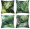 Kissenbezug 40x40 cm Tropische Pflanzen Sofakissen 4er Set Leinen Dekokissen Kissenbezüge Couchkissen Blätter Outdoor Kissen Zierkissen Kissenhüllen für Schlafzimmer, Sofa, Garten Deko -LI271