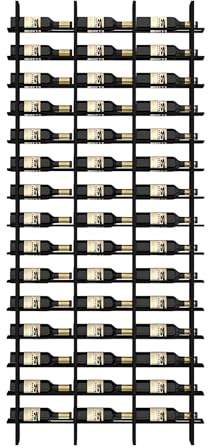 Étagère à vin Murale, Support à Bouteilles en métal pour Bar, Cave à vin, Maison, Bar, Cuisine (Black, 48 Bottles)