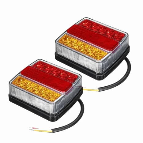 Tail Lights Square 4 Inch 12V LED Rear Tail Brake Light Turn Signal Number Plate Lamp Trailer Bus Boat Van Bus 4x4 Pickup RV Car taillights