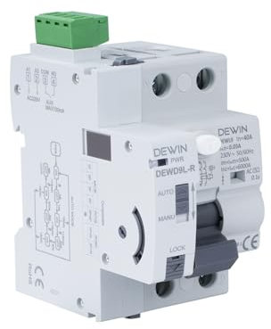 Interruttore magnetotermico differenziale 40A 30MA Interruttore differenziale a riarmo automatico 2P AC220V salvavita con riarmo automatico RCCB Fi interruttore intelligente DEWD9L-R