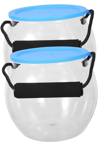 Supvox 2stücke Gartenaquarium Transparenter Eimer Runde Fischgläser Kleines Aquarium Kleines Kunststoff-fischglas Catch-and-Release-Aquarium Kleiner Fischtransportbehälter Für Draußen Zum