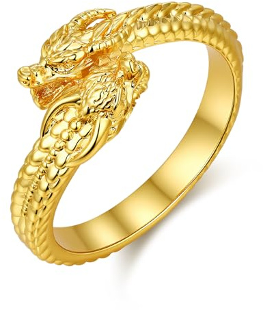 Eusense Drachenring Verstellbarer offener Ring Drachen Ringe Tierschmuck Geschenke für Männer und Frauen