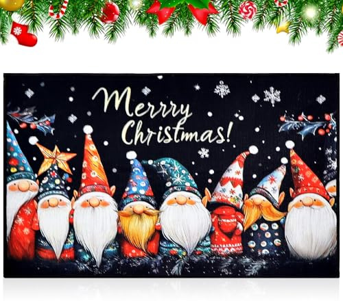 YskerrigToy Weihnachtsmatten, Weihnachten Fußmatte, Weihnachtsteppich Matten, Weihnachts Deko Fußmatte für Heimdekoration rutschfeste Fumatte Inneneingang und Außen Bodenmatte-E