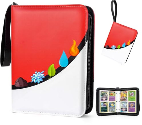 SIMDAO Sammelalbum mit 4 Fächern, 400 Fächern, Sammlung von Sammelkartenspielen, Sammelkartenhalter mit 50 Hüllen, Sammelkartenordner für Kinder und Mädchen