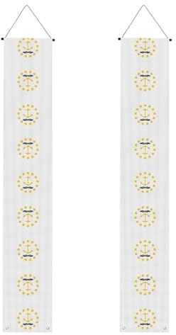Rhode Island State Flag gemusterte Veranda-Banner, hängende Party-dekorative Banner, Innen- und Außenwand/Haustür-Dekorationen