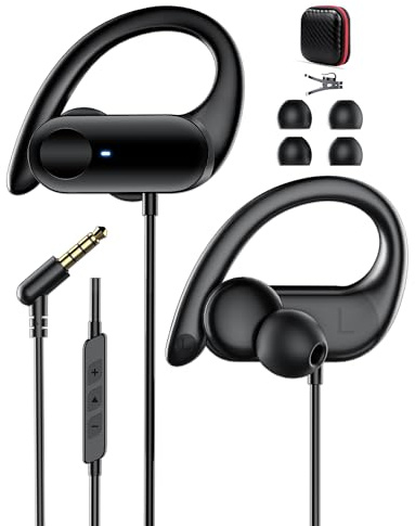 iMangoo Open Ear Kopfhörer AUX 3,5mm für Redmi Note 14s 14Pro 15C Poco C85 | 1,5m Kabel Over Ear Haken Headset mit Mikrofon für Redmi A7 Pro A5 Pad 2 SE 14C 13C 13x/Moto g56 g86 für Büro Outdoor Zuhause