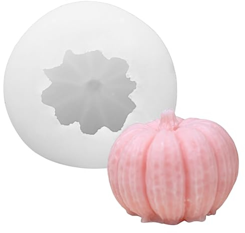 Silikon Kerzenform Kürbis – Flexible Kürbisform für DIY Herbstkerzen, kleine Silikonform für Sojawachs & Rapswachs, leicht zu entformen, wiederverwendbar, hitzebeständig & spülmaschinenfest