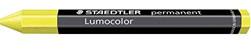 STAEDTLER 236-1 Lumocolor Omnigraph Universal Permanent Marking Crayon - Yellow (Pack of 12)