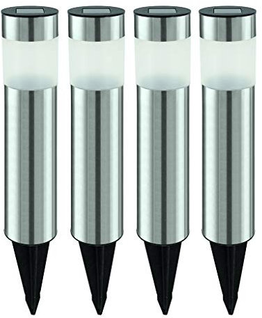 Eglo Solarleuchte 4er-Set, Edelstahl / Kunststoff