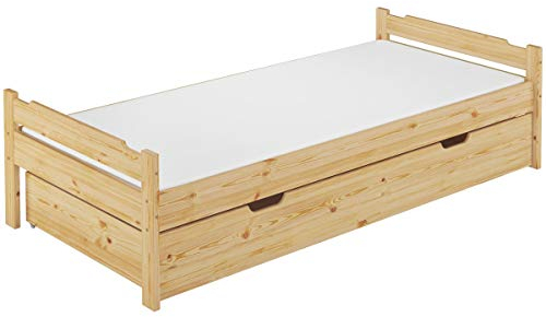 Erst-Holz Einzelbett Bettrahmen Kiefer Natur 80x200 Massivholzbett Zubehör wählbar V-60.31-08