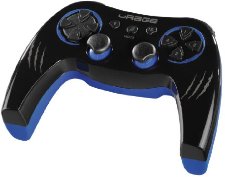 uRage Essential Wireless PC-Gamepad (USB) mit Dual Vibration, schwarz-blau