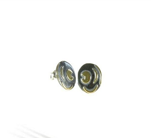 Himmelsscheibe von Nebra, Ø 10mm 1 Paar Ohrstecker 925/- Silber, Sternenschmuck