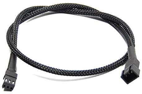3 pin Fan Black Sleeved 30cm Computer Hand Sleeved Extension Cable