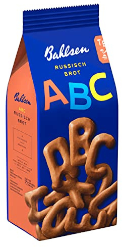 Bahlsen ABC Russisch Brot - Karamellkekse in Buchstabenform, 100g | Knusprige Buchstaben-Kekse mit feiner Karamellnote – zum Naschen & Spielen, klassischer Snack für Groß & Klein