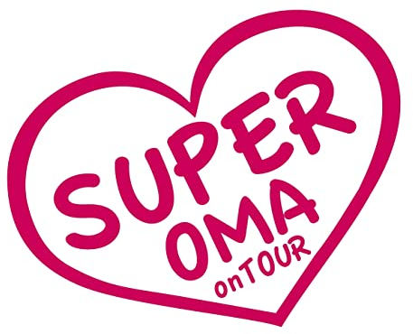 cartattoo4you® AK-00441 | SUPER OMA ON Tour | K-Serie | Autoaufkleber Aufkleber Farbe pink/Magenta, in 24 Farben erhältlich, glänzend 13 x 10 cm