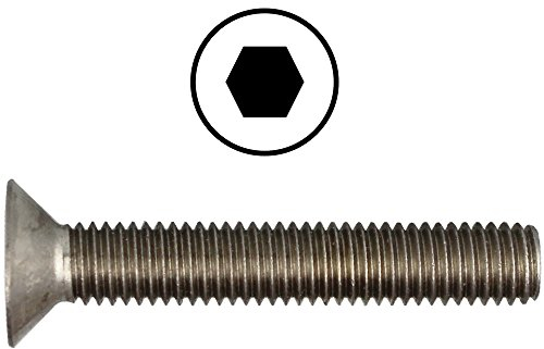 Senkkopfschrauben M8 X 80 DIN 7991 mit Innensechskant (ISK) Edelstahl A2 (5 Stück) - V2A Senkschrauben mit Vollgewinde