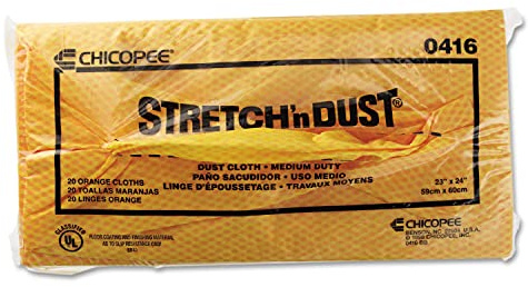 Chicopee 0416 Stretch 'n Dust, Medium Duty 24 x 24 Unfolded Dust Clothes for Furniture, Printers, Electronics, No Spray Needed (Pack of 20)