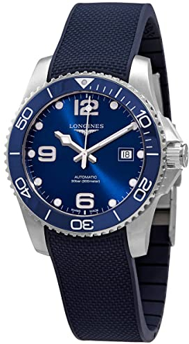 Longines Hydroconquest Automatik Blau Keramik Lünette 41mm Herrenuhr L37814969, Blau, Modern