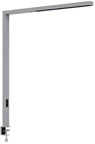 MAUL LED-Tischaufbau MAULsirius colour vario sensor, dimmbar – Hochwertige Arbeitsplatzleuchte mit Klemmfuß – Leistungsstarke Klemmleuchte mit 3000-5700K Farbtemperatur – silber