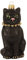 IMPULS Christbaumschmuck Figuren Katzen Katze mit Halsband schwarz 9 cm