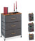 Relaxdays Schubladenschrank mit Rollen, 3 Stoff Schubladen, Deko Stoffschrank, Holzoptik, HBT 74,5 x 58 x 30 cm, grau
