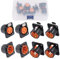 Glarks Lot de 8 prises jack XLR mâle femelle à 3 broches avec broche plaquée or, prises de montage sur panneau de châssis de série D, compatibles avec les connecteurs de studio audio série D